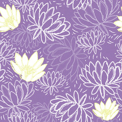  Water Lily Pattern Hand Drawn