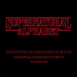 Supernatural Alphabet With Red Glowing Letters