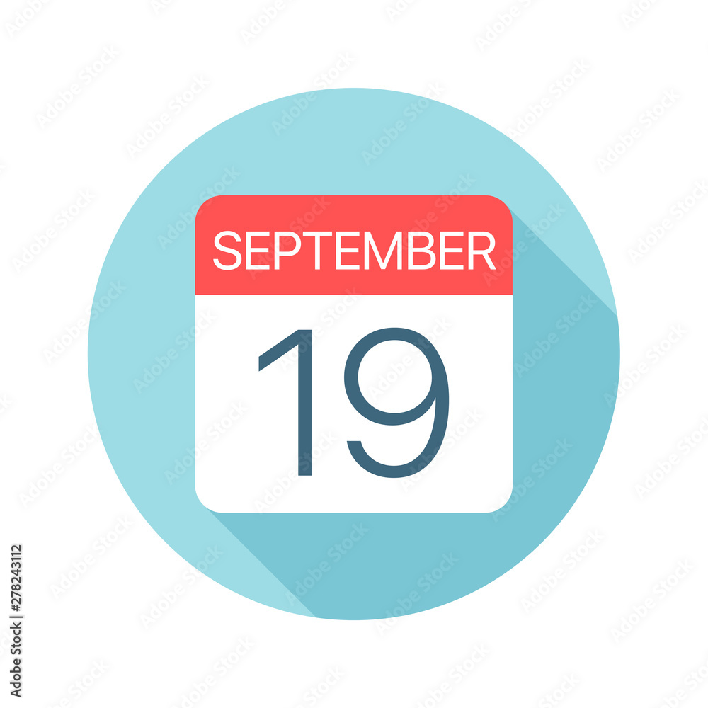 September 19 - Calendar Icon. Vector illustration of one day of ...