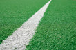 White Stripe Line at The Corner on Artificial Green Soccer Field