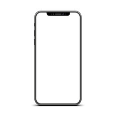 Poster - Black smartphone with empty touch screen, new model - vector for stock