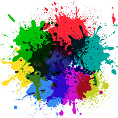 Wall Mural - Colorful splash background for design, color rainbow of paints – vector