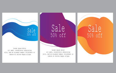 Wall Mural - modern mobile sale banner with fluid dynamic composition vector