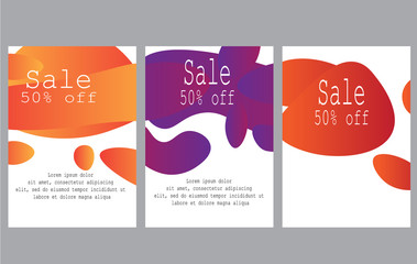 Wall Mural - modern mobile sale banner with fluid dynamic composition vector