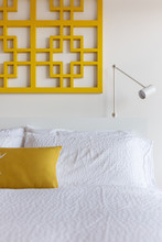 Yellow And White Bedroom Details