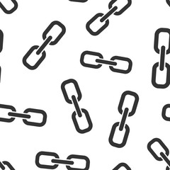 Poster - Chain sign icon seamless pattern background. Link vector illustration on white isolated background. Hyperlink business concept.
