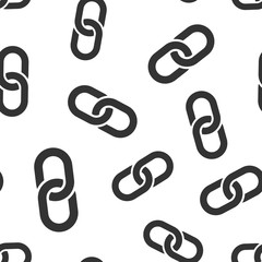 Poster - Chain sign icon seamless pattern background. Link vector illustration on white isolated background. Hyperlink business concept.