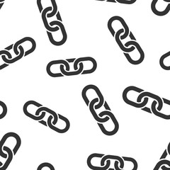 Poster - Chain sign icon seamless pattern background. Link vector illustration on white isolated background. Hyperlink business concept.