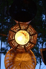 Yellow lantern at night