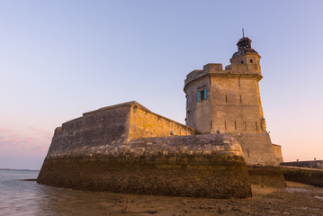 Wall Mural - Fort Louvois at low tide, Charente-Maritime, France