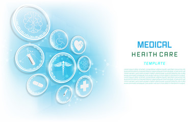 Poster - Template Banner health care icon pattern medical innovation concept background design. vector eps10