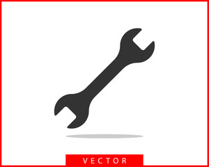 Wall Mural - Tools vector wrench icon. Spanner logo design element. Key tool isolated on white background.