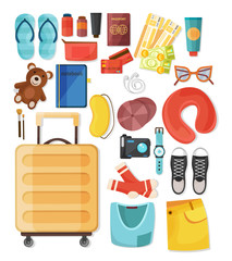 Poster - Contents Of Suitcase Composition