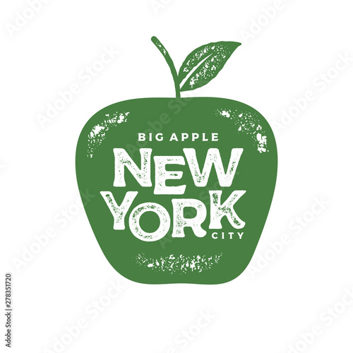 Fotomural New York big apple print green Vector illustration