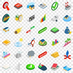 Poster - Nice emblem icons set. Isometric style of 36 nice emblem vector icons for web for any design