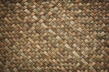 Aufkleber - Natural wicker braided woven rattan Sedge grass texture background