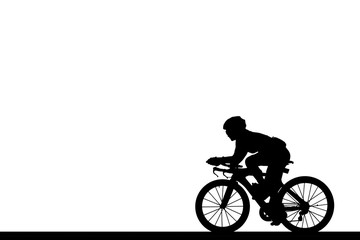 Wall Mural - Cycling Silhouette on white background