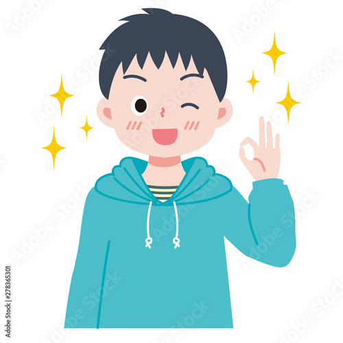 男の子 丸 正解 のイラスト Stock Vector Adobe Stock