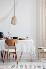Wall Mural - real photo of white and beige living room interior
