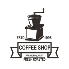 Wall Mural - Coffee house emblem template. Design element for logo, label, sign, poster, flyer. Vector illustration