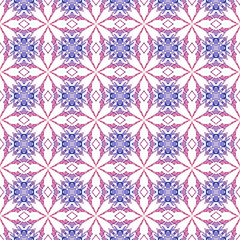 Red blue geometric seamless pattern. Hand drawn wa