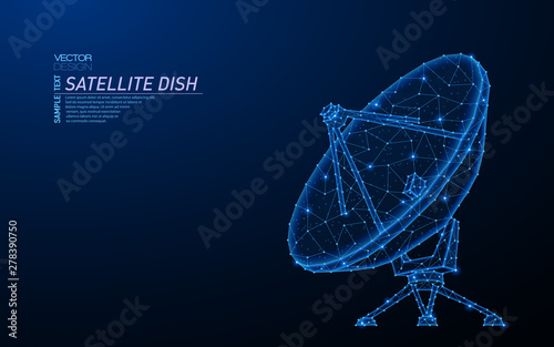 Fotomural Abstract polygonal light design of satellite dish.