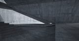 Fototapeta Do przedpokoju - Abstract architectural concrete interior of a minimalist house. 3D illustration and rendering.