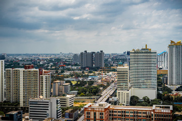 Bangkok city buildings cityscape, high buildings panorama downtown of Bangkok City Thailand