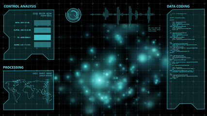 Wall Mural - Energy power technology analysis digital screen display dashboard. Screen monitor background of future technology.