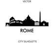 Rome skyline silhouette vector of famous places