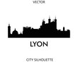 Lyon skyline silhouette vector of famous places