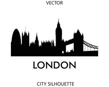 London Skyline Silhouette Vector Of Famous Places
