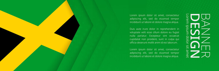 Wall Mural - Banner template with flag of Jamaica for advertising travel, business and other.