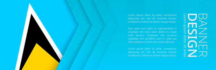 Wall Mural - Banner template with flag of Saint Lucia for advertising travel, business and other.