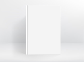 Poster - Blank white hard cover book vector mockup