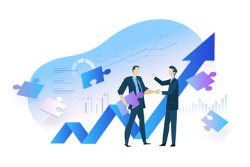Wall Mural - flat design concept of business analysis and planning, increase profits, business growth. vector ill