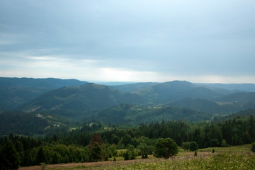 Wall Mural - Mountain, beautiful landscape. Ukraine, the Carpathian Mountains. Concept of travel, tourism, holidays, vacation