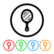 © Qstock - Salon hand mirror icon vector ladies hand mirror illustration design element with four color variations