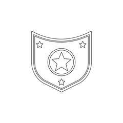 Aufkleber - star in the shield icon. Element of army for mobile concept and web apps icon. Outline, thin line icon for website design and development, app development