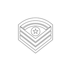 Aufkleber - military badge on the sleeve icon. Element of army for mobile concept and web apps icon. Outline, thin line icon for website design and development, app development