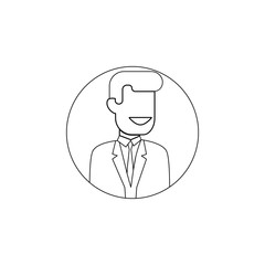 Poster - avatar of business man icon. Element of avatar for mobile concept and web apps icon. Outline, thin line icon for website design and development, app development