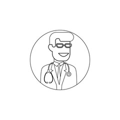 Aufkleber - avatar of doctor icon. Element of avatar for mobile concept and web apps icon. Outline, thin line icon for website design and development, app development