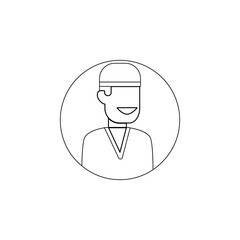 Poster - nurse man icon. Element of avatar for mobile concept and web apps icon. Outline, thin line icon for website design and development, app development