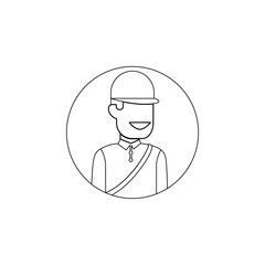 Poster - avatar of postman icon. Element of avatar for mobile concept and web apps icon. Outline, thin line icon for website design and development, app development