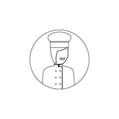 Aufkleber - avatar of woman cook icon. Element of avatar for mobile concept and web apps icon. Outline, thin line icon for website design and development, app development