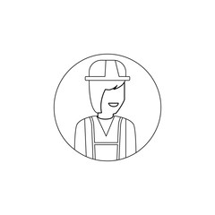 Aufkleber - avatar of builder icon. Element of avatar for mobile concept and web apps icon. Outline, thin line icon for website design and development, app development