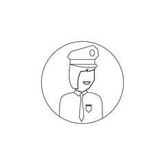 Aufkleber - avatar of police woman icon. Element of avatar for mobile concept and web apps icon. Outline, thin line icon for website design and development, app development