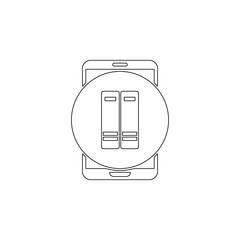 Aufkleber - Colored books in mobile icon. Element of web for mobile concept and web apps icon. Outline, thin line icon for website design and development, app development