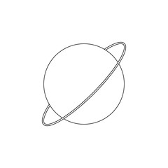 Aufkleber - planet with a companion icon. Element of space for mobile concept and web apps icon. Outline, thin line icon for website design and development, app development