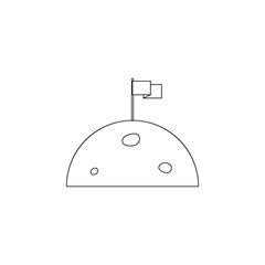 Poster - flag on the moon icon. element of space for mobile concept and web apps icon. outline, thin line ico